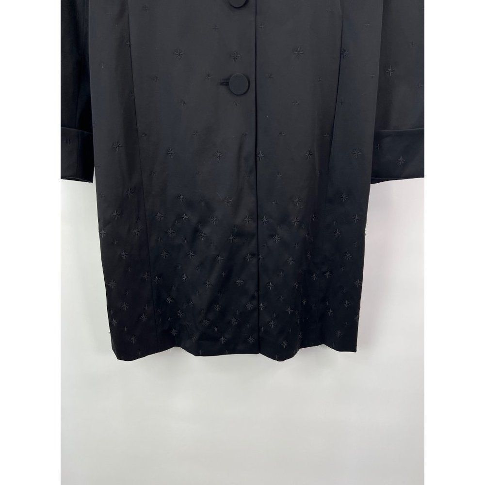 Enzo Angiolini sz M Black Atomic Starburst Long Coat - Picture 3 of 7
